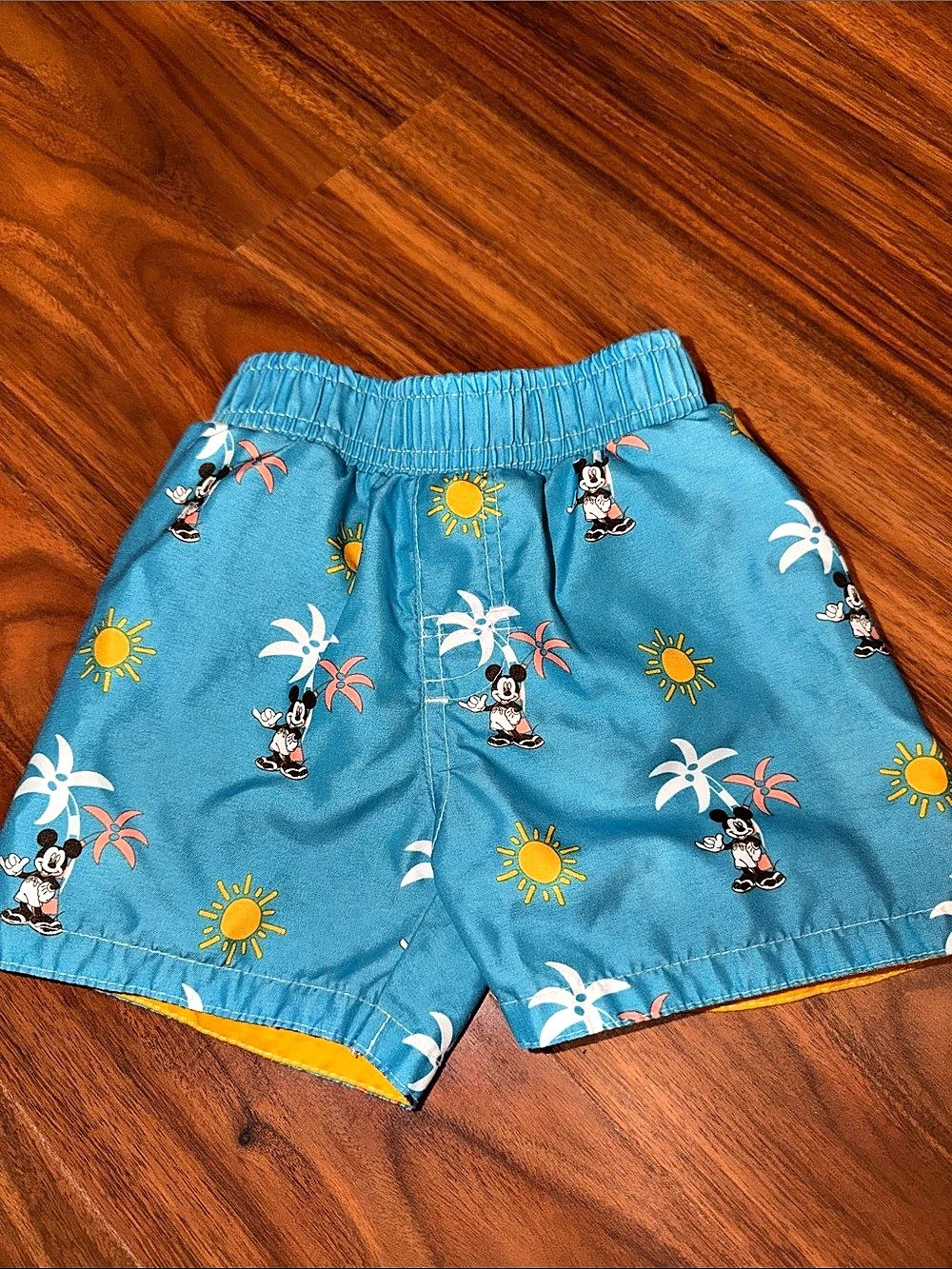 Disney Mickey Boys 18M Blue Swim Trunks Like New